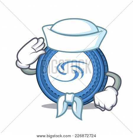 Sailor Syscoin Character Cartoon Style Vector Illustration