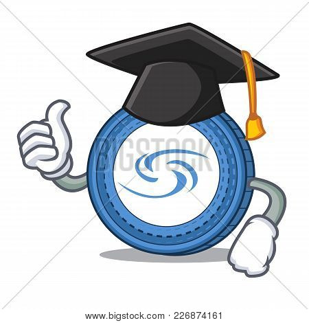 Graduation Syscoin Character Cartoon Style Vector Illustration