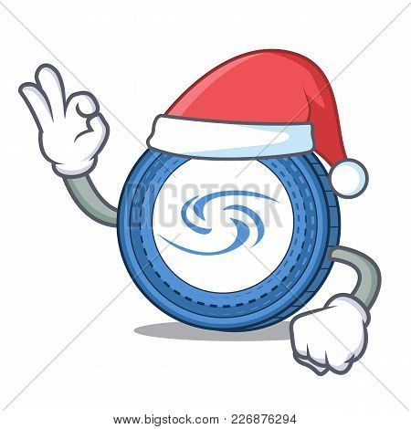 Santa Syscoin Mascot Cartoon Style Vector Illustration