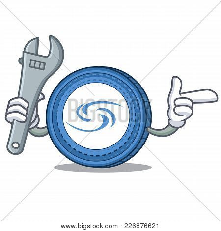 Mechanic Syscoin Mascot Cartoon Style Vector Illustration