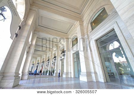 Rome Italy - June 13, 2019: Unidentified People Visit Palazzo Naiadi Luxury Hotel Rome Italy