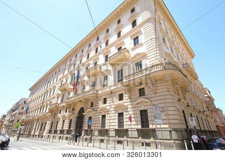 Rome Italy - June 13, 2019: Unidentified People Visit Ministry Of Defence Central Library Of Stato M