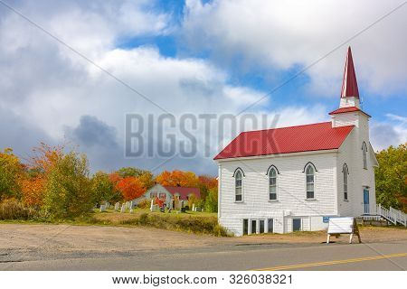 Church At Roadside, Cabot Trail, Cape Breton Island, Nova Scotia, Canada