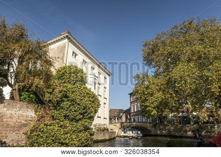 Classic Panoramic View Of The Historic City Center Of Brugge, Often Referred To As The Venice Of The