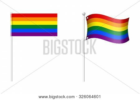 Flag In Colorful Rainbow Lgbt Pride Gradient Colors, Festive Stock Vector Illustration Clip Art, Iso