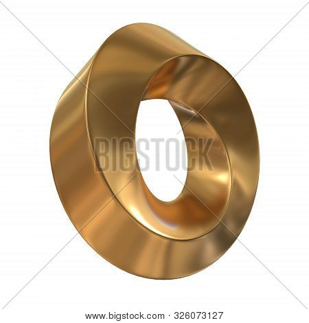 Mobius Strip Ring Sacred Geometry. Spatial Figure With Upturned Surfaces. Optical Illusion With Dual