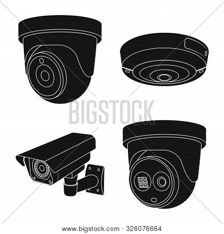 Vector Illustration Of Cctv And Camera Icon. Set Of Cctv And System Stock Vector Illustration.