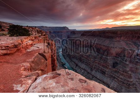 Raw Beauty Of The Grand Canyon With Colorado River