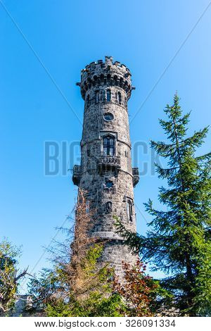 Decinsky Sneznik Lookout Tower On The Top Of Decinsky Sneznik Mountain, German: Hoher Schneeberg. Pr