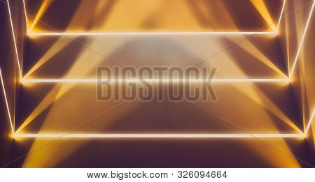 Abstract Led Lights And Shadows On The Wall