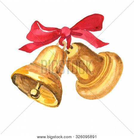 Christmas Winter Holiday Symbol Isolated. Watercolor Background Set. Isolated Chritmas Illustration 