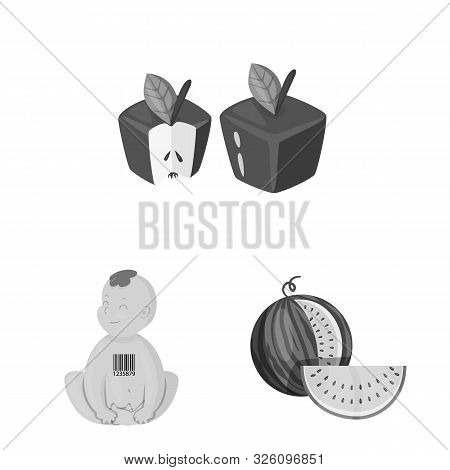 Vector Illustration Of Transgenic And Organic Symbol. Collection Of Transgenic And Synthetic Vector 