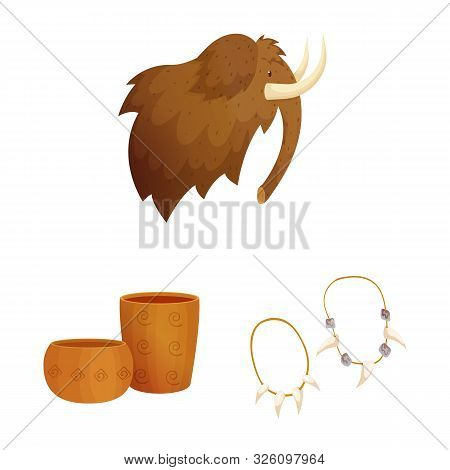 Vector Design Of Age And Stone Icon. Collection Of Age And Primitive Stock Symbol For Web.