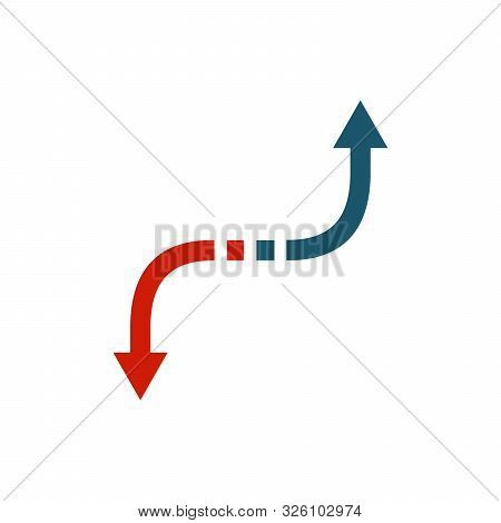 Decision Arrows In Opposite Direction. Stock Vector Illustration Isolated On White Background.