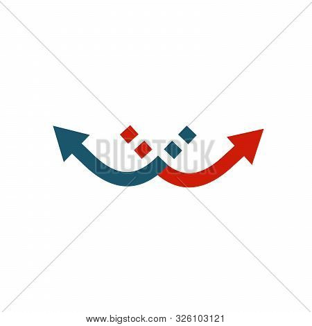 Decision Arrows In Opposite Direction. Stock Vector Illustration Isolated On White Background.