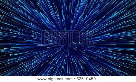 Abstract Background Of Flying Dots. Space-time Illustration. Abstract Data Flow Background. Salute O