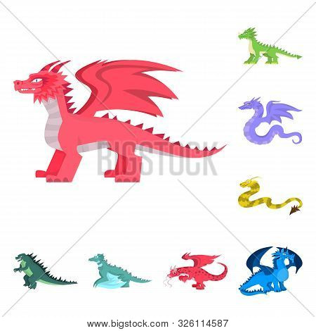 Isolated Object Of Creature And Animal Icon. Collection Of Creature And Medieval Stock Vector Illust