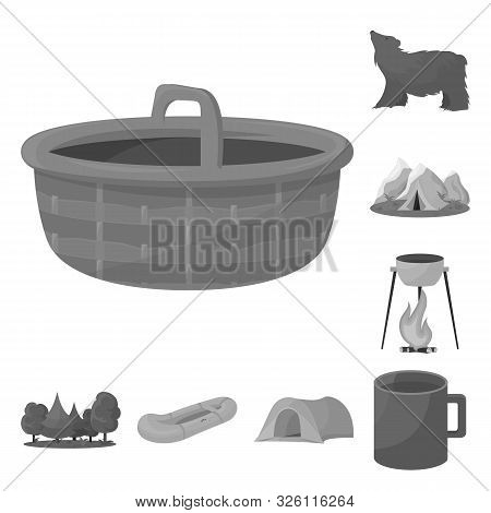 Vector Illustration Of Recreation And Park Logo. Set Of Recreation And Excursions Stock Vector Illus
