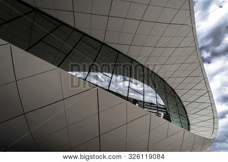 Union Museum, Etihad, Dubai, United Arab Emirate - Jan.4, 2018: Fantastic Pavilion Of The Etihad Mus