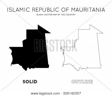 Mauritania Map. Blank Vector Map Of The Country. Borders Of Mauritania For Your Infographic. Vector