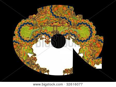 En indledende bogstavet Q i stil med Art Deco, efter en gammel commercial paper i det russiske imperium, ci
