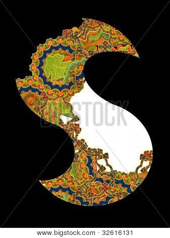 En indledende bogstavet S i stil med Art Deco, efter en gammel commercial paper i det russiske imperium, ci