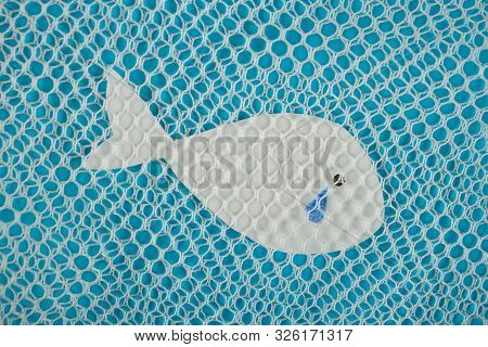 Fish In Fish Net. Sea Is Overfished Concept