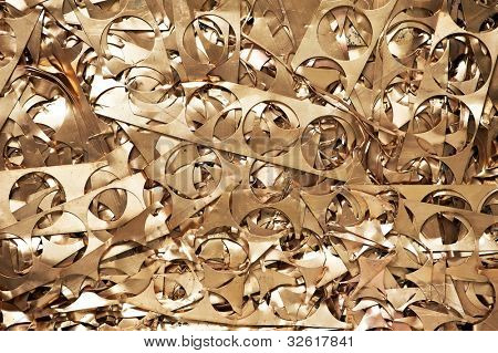 Matériaux de rebut de laiton métal jaune recyclage backround de déchets de poinçonnage