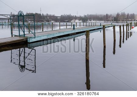 View Of The The Tahtiniemi Bridge, A Cable-stayed Harpform Bridge In Heinola, The Second Longest Bri