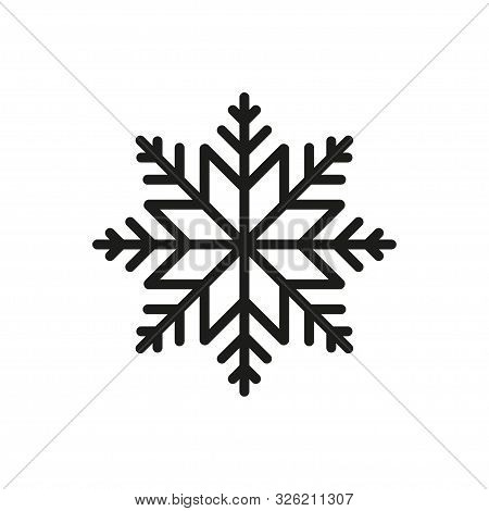 Snowflake Icon. Christmas And Winter Theme. Simple Flat Black Illustration On White Background.