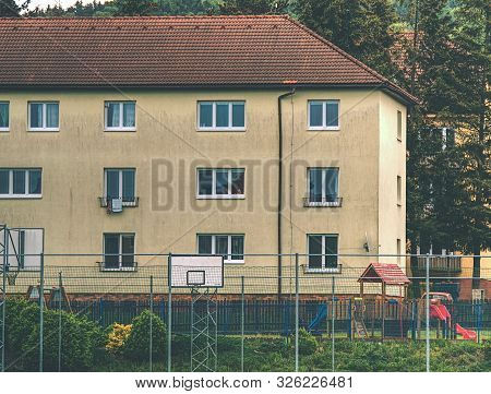 Cheap Flats Windows In  Etage House In Small Town. Low Cost Living.