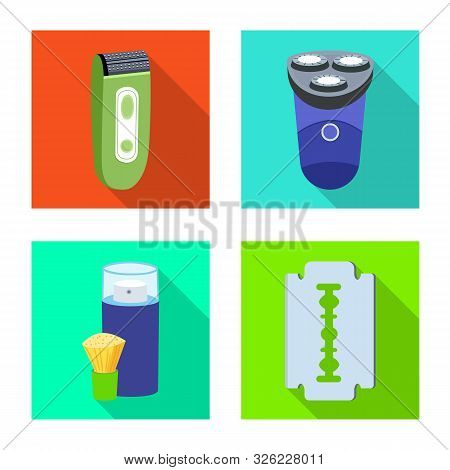 Vector Illustration Of Shaving And Hygiene Logo. Set Of Shaving And Bathroom Stock Symbol For Web.