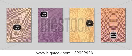 Minimalistic Geometric Design Title Page Vector. Cool Tile Journal Header Page Set. First Page Minim