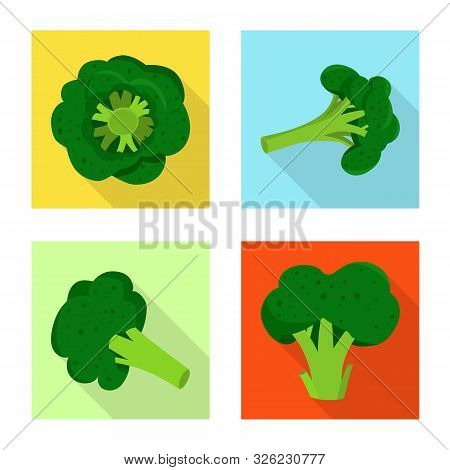 Vector Design Of Eating And Diet Logo. Set Of Eating And Vegetarian Stock Vector Illustration.