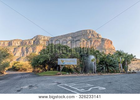 Swadini, South Africa - May 20, 2019: Name Board At The Entrance To The Swadini Holiday Resort In Th