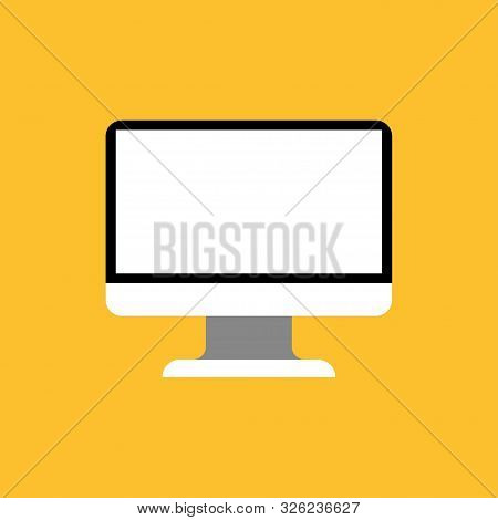 Computer Display Icon Computer Monitor Icon. Flat Pc Symbol.