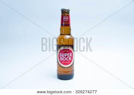 Geneva/switzerland- 10.06.2018 : Famous Portuguese Beer Super Bock Brown Bottle