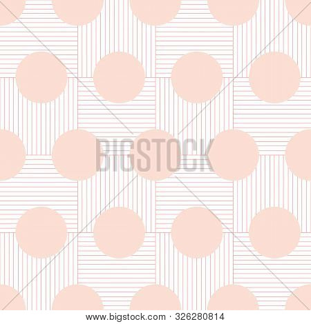 Geometric Dots On Grid Background Vector Repeat Pattern
