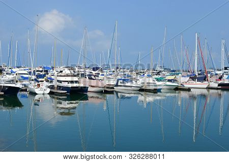 Pier Gulf Of Thailand, Boats And Yachts, Blue Sky