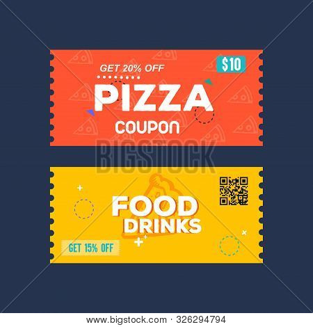 Food And Drink Coupon Ticket Graphics Design Vector Illustration
