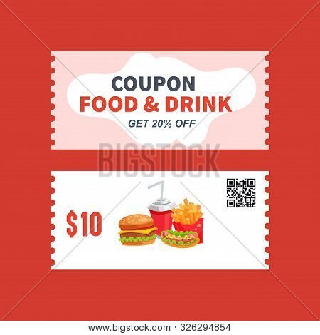Food And Drink Coupon Ticket Graphics Design Vector Illustration
