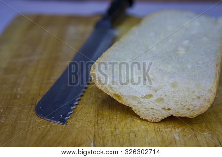Baguette Cut In Half, Baguette Bread, French Bread, Organic Baguette Francese