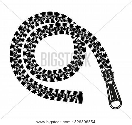 Zipper Stroce Icon. Simple Style Sign For Mobile Concept And Web Design. Vector Symbol For Logo And 