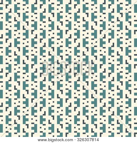 Repeated Creative Puzzle Mosaic Abstract Background. Seamless Surface Pattern Design With Simple Geo
