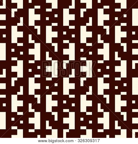 Repeated Creative Puzzle Mosaic Abstract Background. Seamless Pattern Design With Geometric Ornament