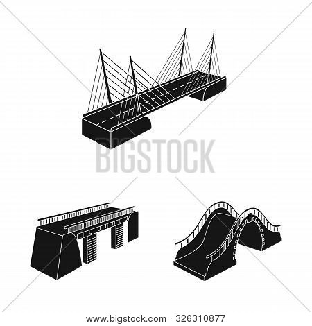 Vector Design Of Construct And Side Logo. Collection Of Construct And Architecture Vector Icon For S