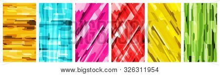 Abstract Color Set Template For Instagram Stories. Blank Template Abstract Background For Story In Y