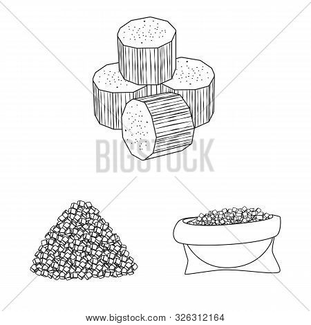 Isolated Object Of Sugar And Field Symbol. Collection Of Sugar And Plantation Vector Icon For Stock.