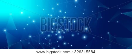 Technology Future. Big Data Center. Glow Triangular Poster. Medical 3d Minimal Architecture. Digital