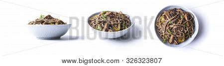 Stir-fried Sona With Pork And Vegetables In Asian Style Isolated On White Background